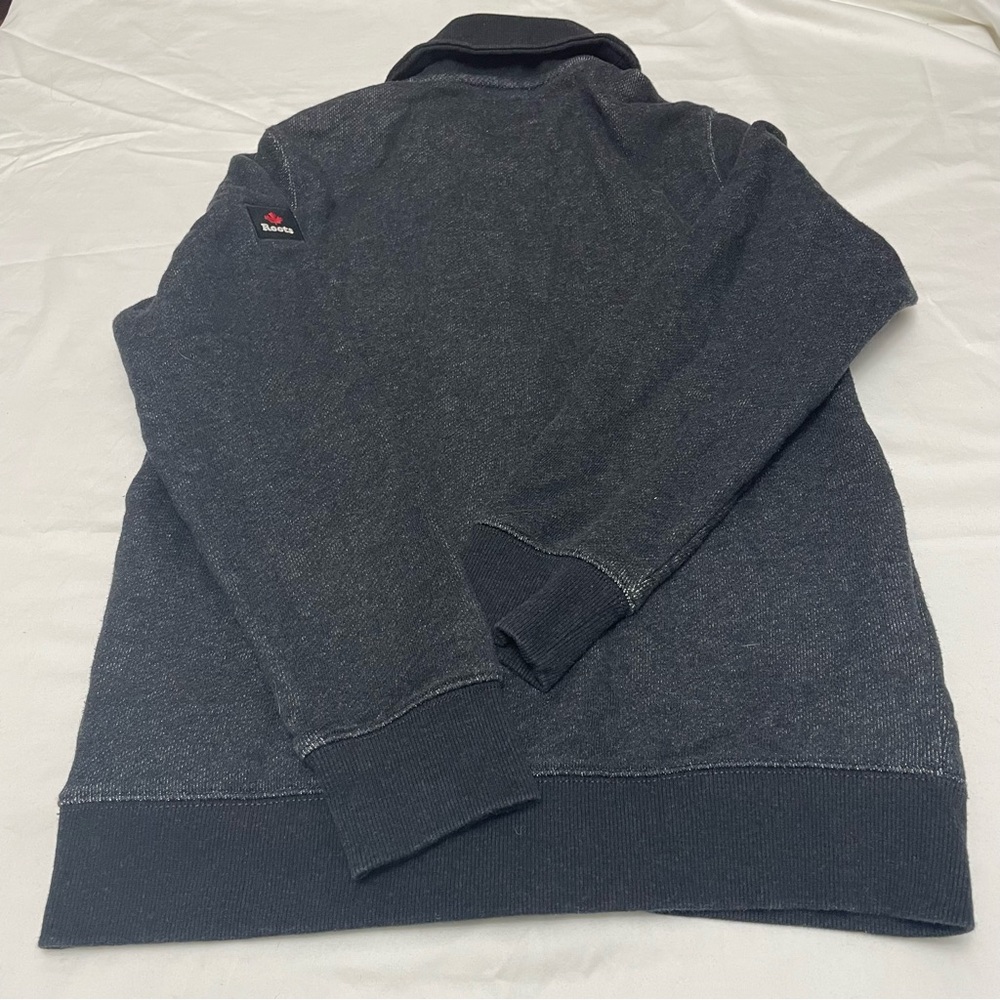 Roots Canada Charcoal Men's Shawl Collar Cardigan Button Up Cotton Blend XS - Picture 8 of 8